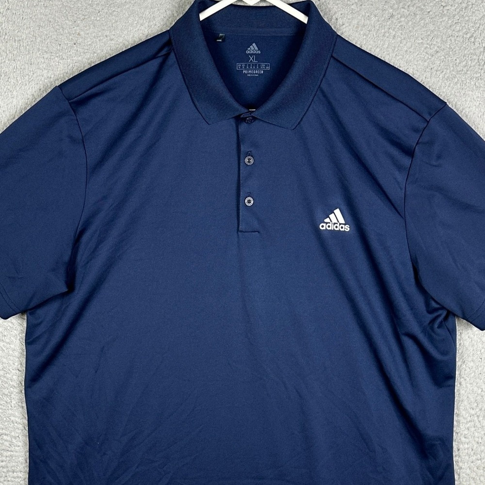 Adidas Polo Shirt Mens XL Navy Blue Primegreen Golf Performance Rugby Athletic